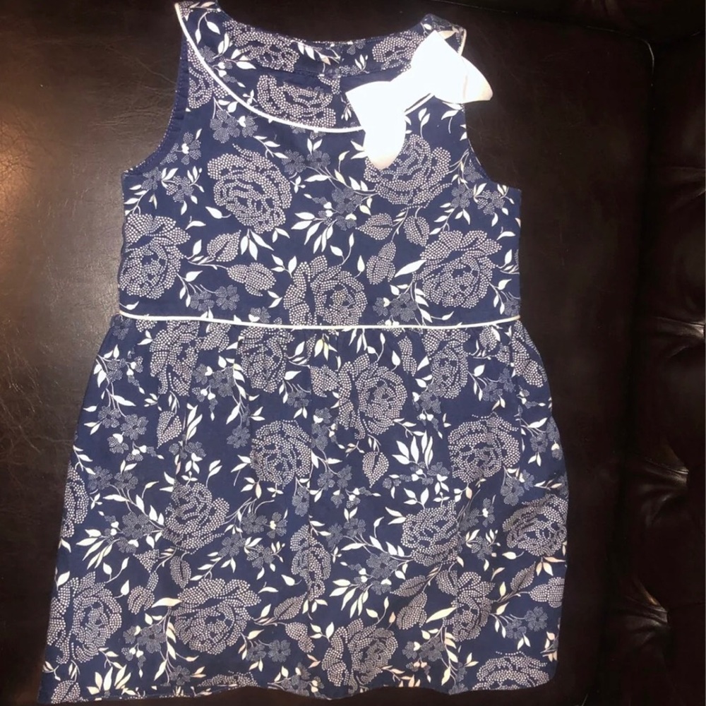 Janie and Jack Navy Floral Dress with Bow.